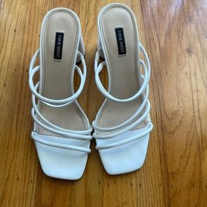 Nine West strappy high heeled white sandals